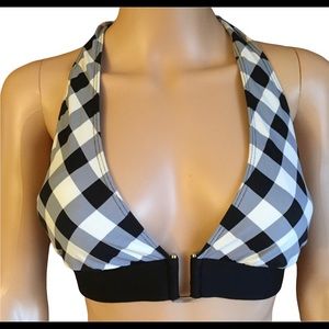 Black and White Plaid Bikini Top